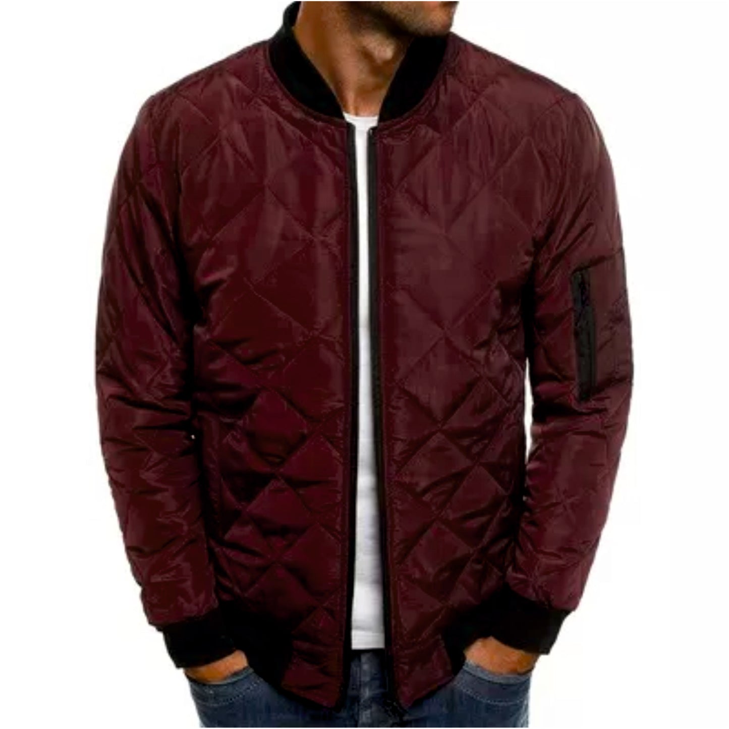 Herrenjacke im Baseball-Style und in trendigen Farben und Steppoptik