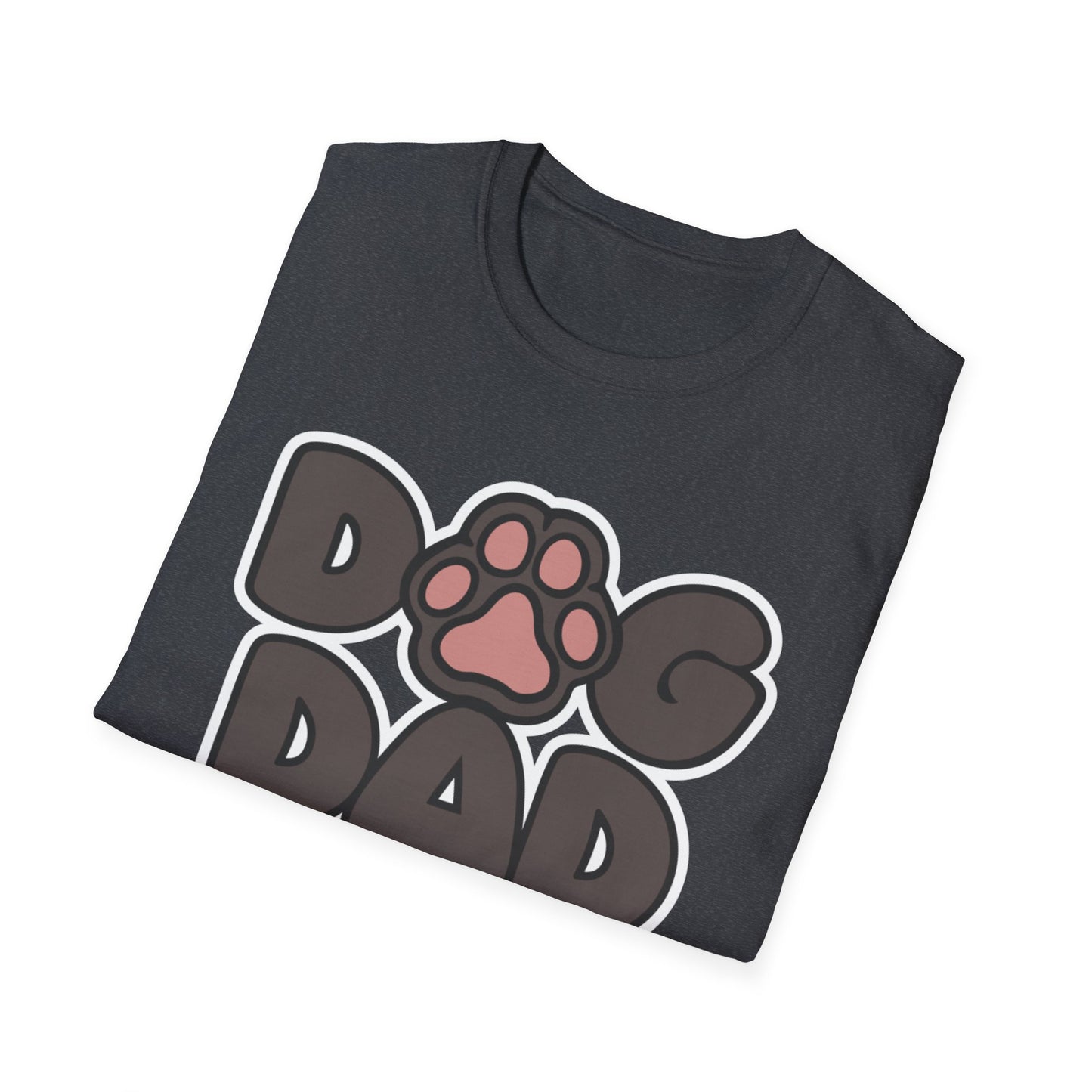 Herren Basic V-Neck T-Shirt Dog Dad Weiß