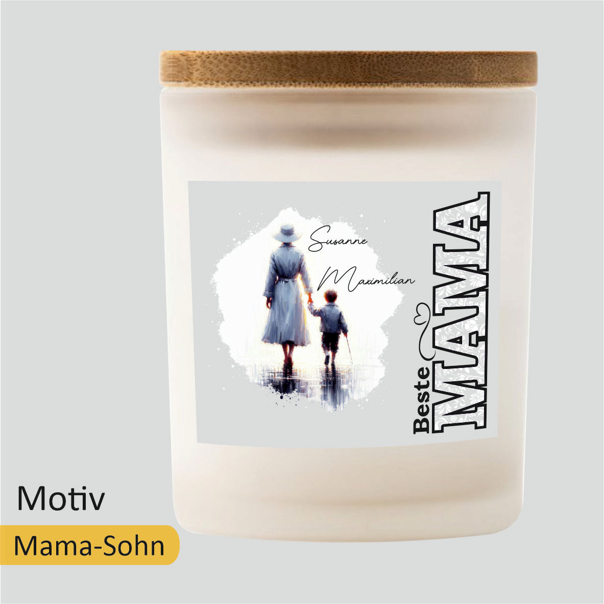 Duftkerze im Glas mit coolen Motiven