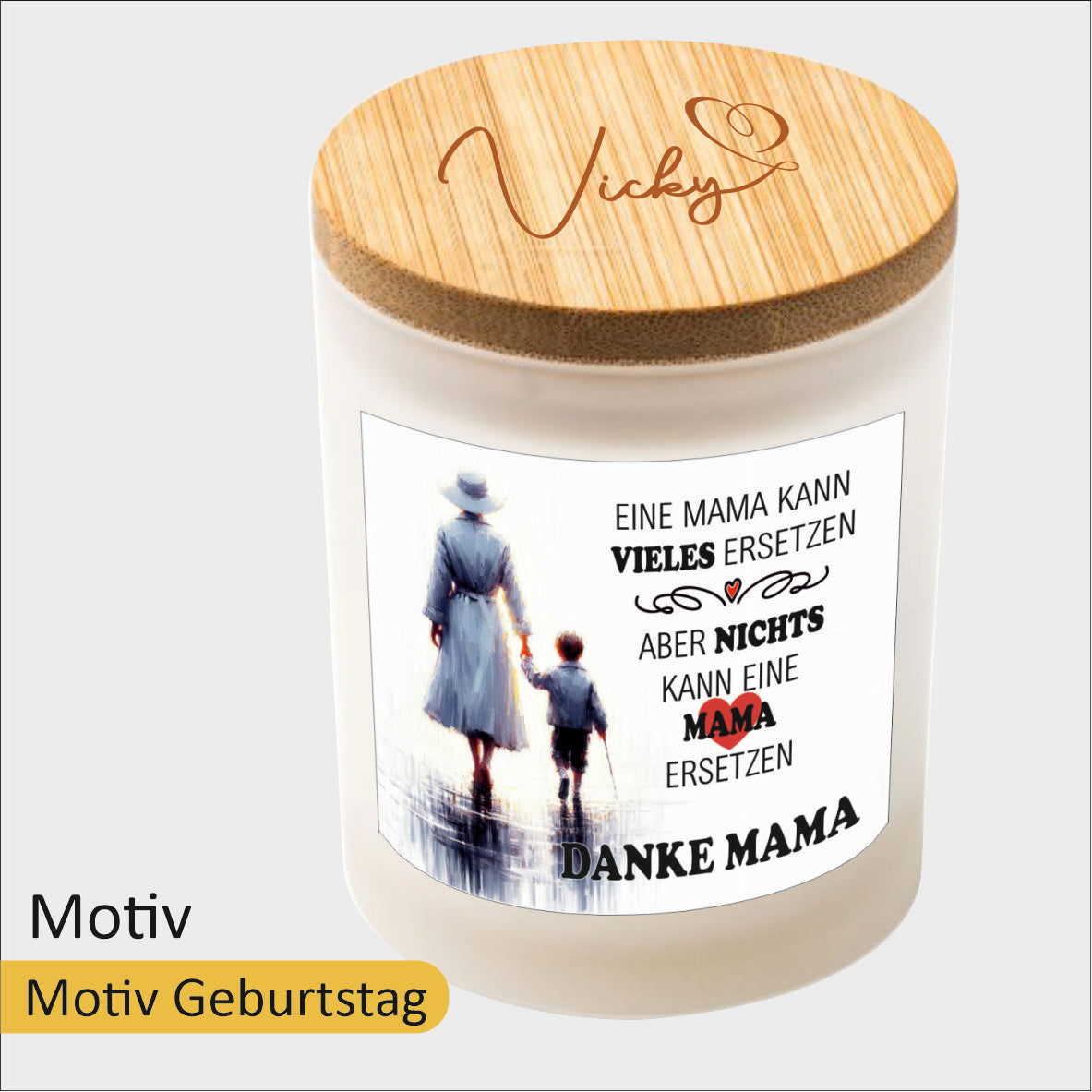 Duftkerze im Glas mit coolen Motiven