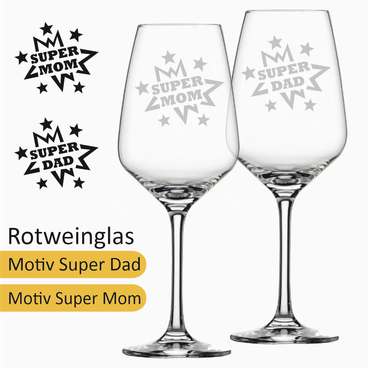 Weinglas mit Gravur – für Rotwein ca. 49cl aus Kristallin