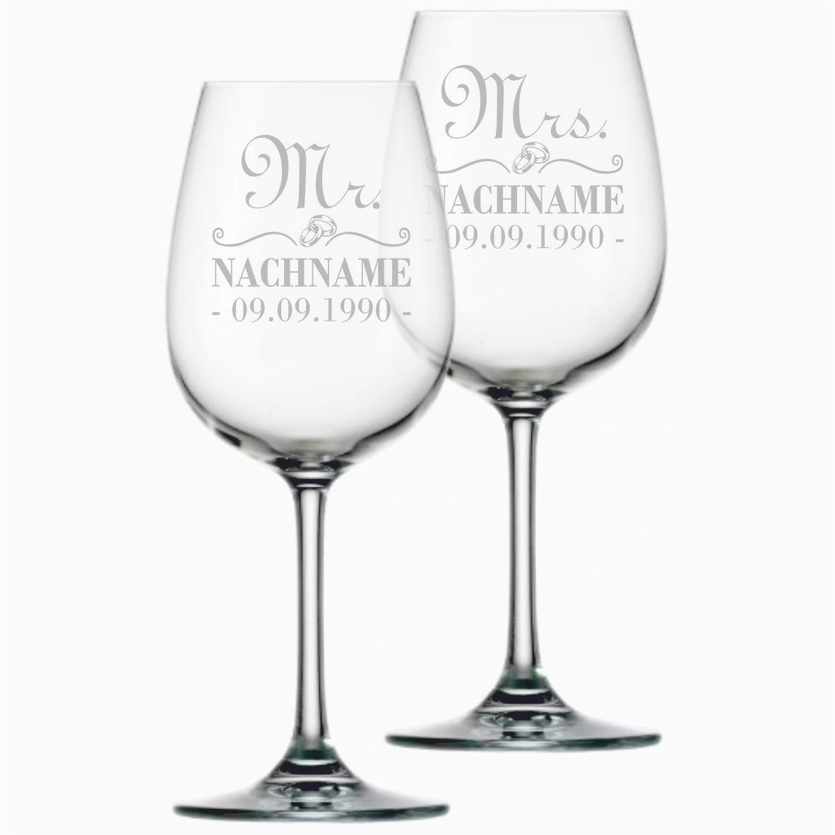 Weinglas mit Gravur – für Weißwein ca. 32cl Weißweinglas, Klarglas