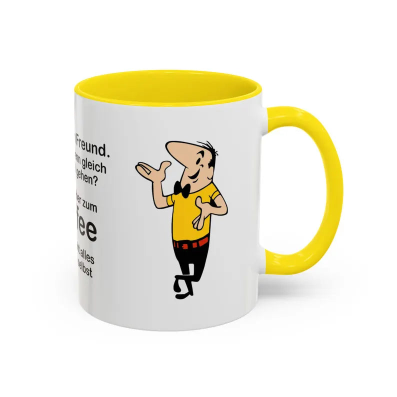 Tassendruck HB-Männchen, Panorama Tasse zweifarbig, Bruno, Tasse bedruckt