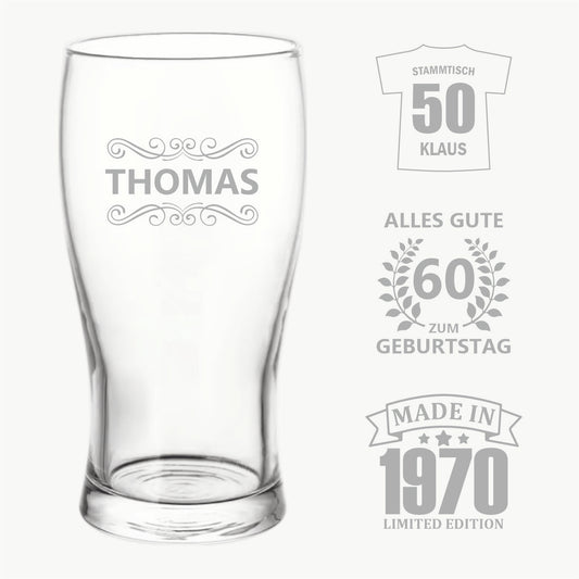 Bierglas mit Gravur - für helle Biere 0,5 l