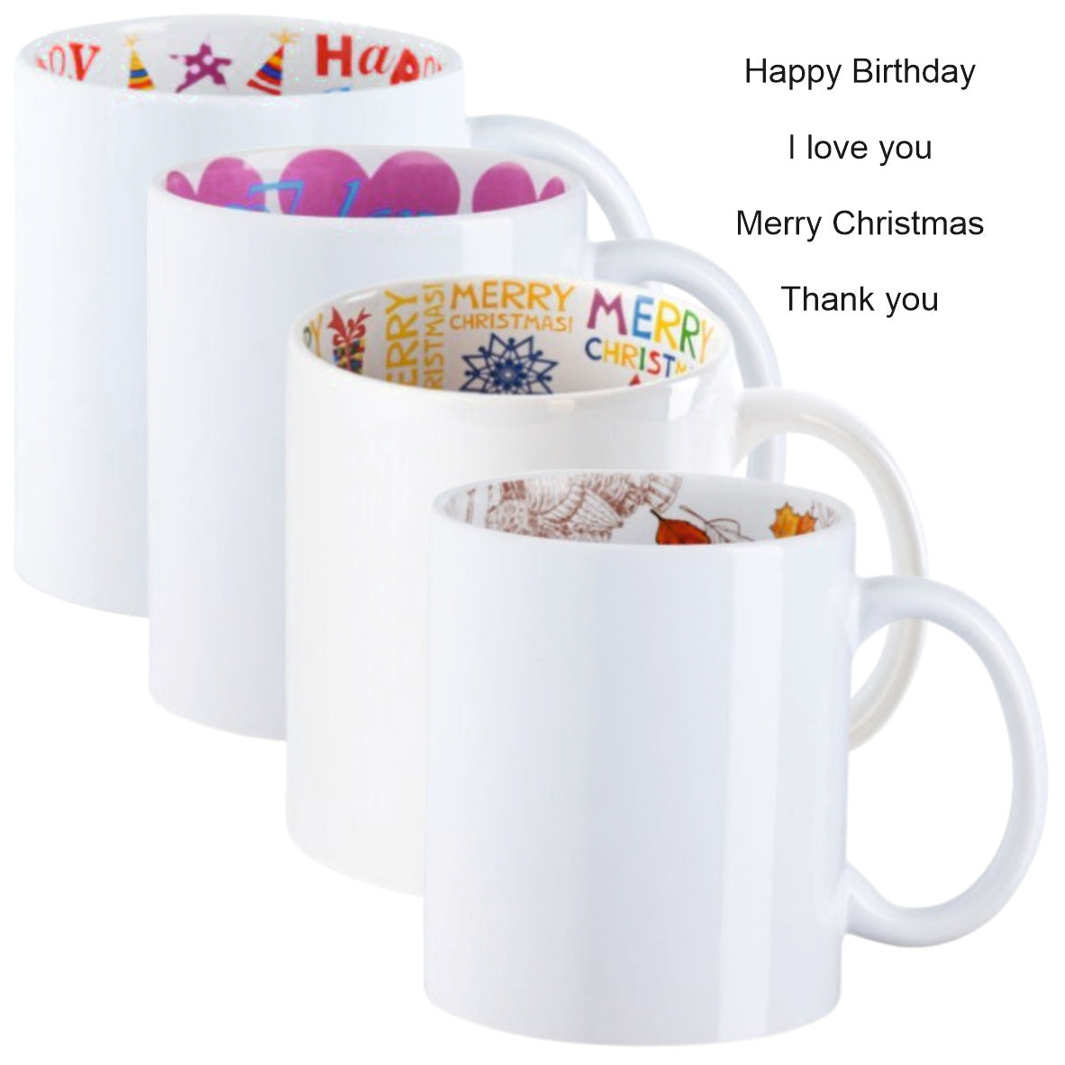 Mottotasse mit verschiedenen Themen für den Tassendruck mit deinem Motiv