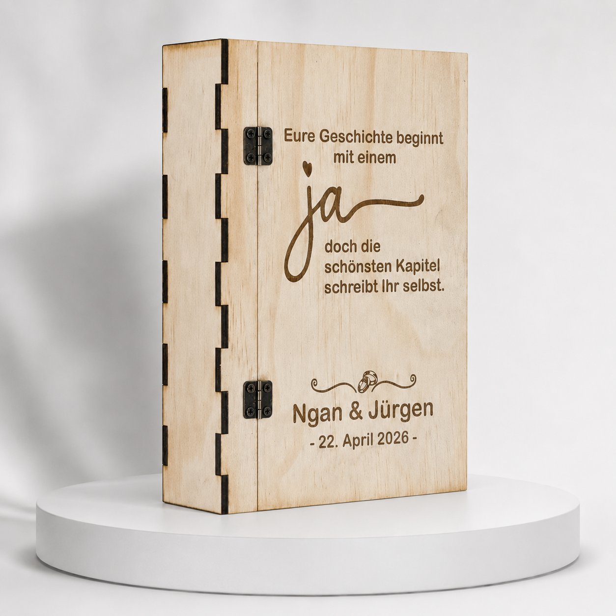 Geschenkbox zur Hochzeit mit deinem Wunschtext
