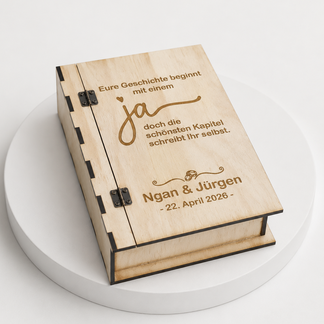 Geschenkbox zur Hochzeit mit deinem Wunschtext