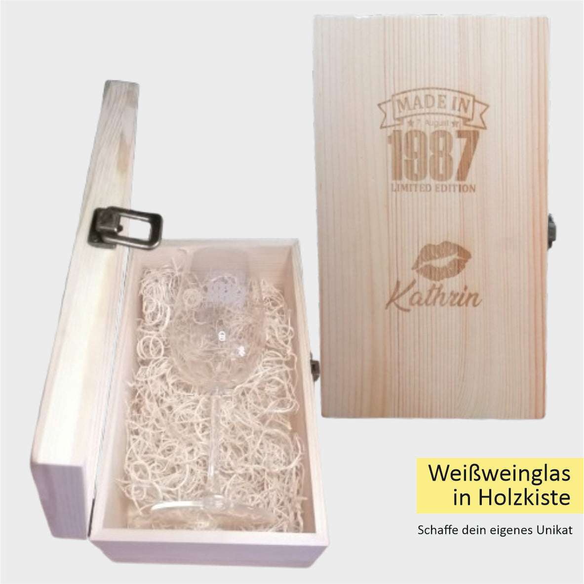 Weinglas mit Gravur – für Weißwein ca. 32cl Weißweinglas, Klarglas