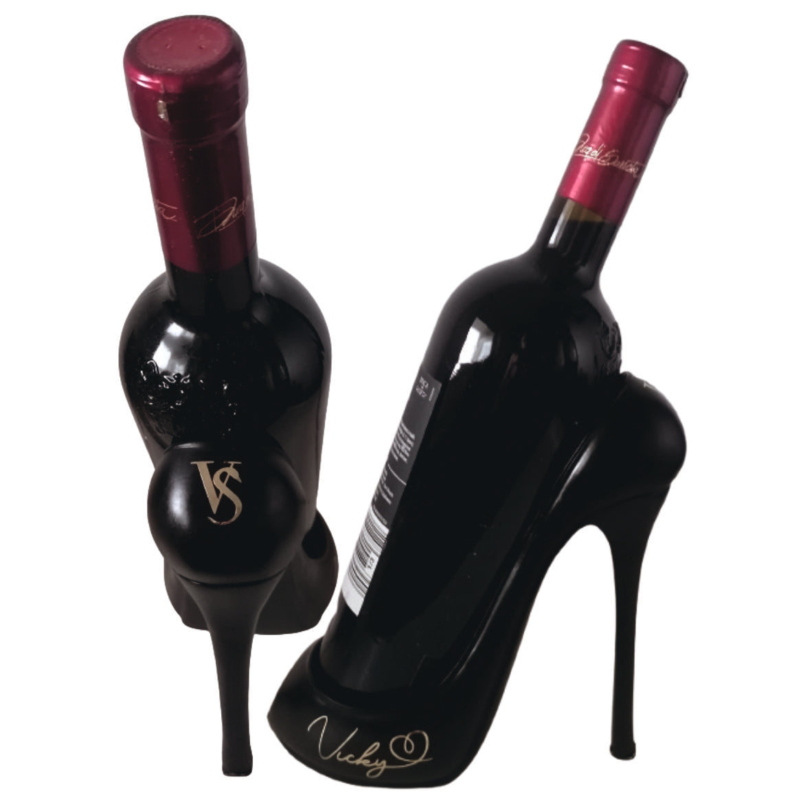 Weinflaschenhalter Highheel mit deinen Initialen/Namen