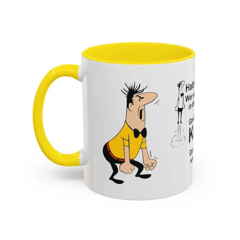Tassendruck HB-Männchen, Panorama Tasse zweifarbig, Bruno, Tasse bedruckt